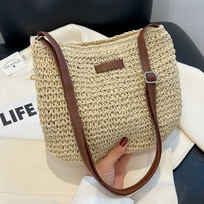 Ladies Fashion Summer Straw Crossbody Bag Women Beach Holiday Shopping Woven Shoulder Handbag Messenger Bags For Women XJ250704