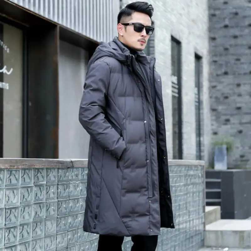 2025 Winter Men Long Down Jacket Hooded High Quality Loose White Duck Down Coat Men Thick Warm Winter Down Parka Men Snow Coat W250722