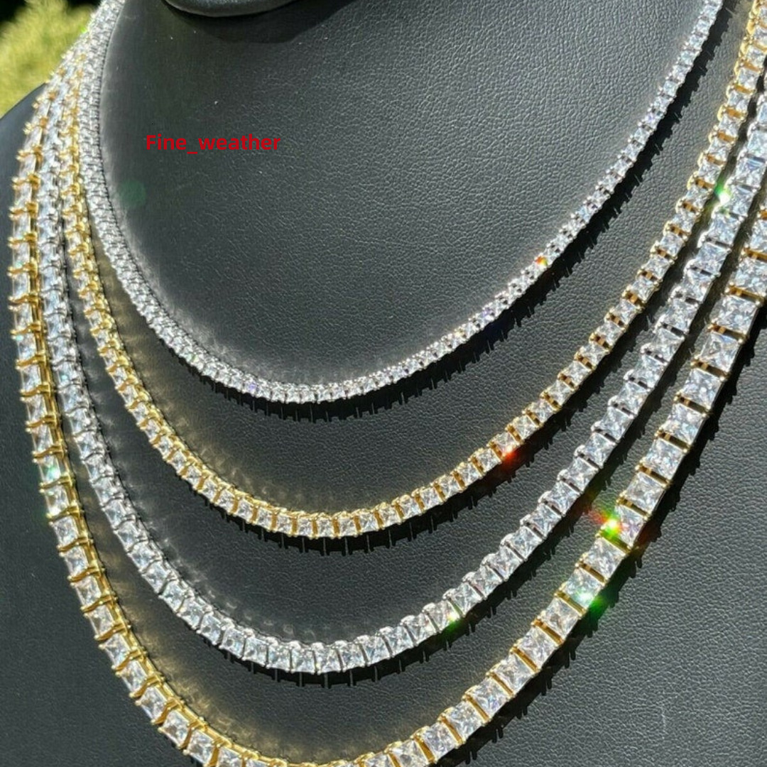 Trendy Custom Hip Hop Jewelry 925 Silver Moissanite Chain GRA Certificated Pass Diamond Tester 2mm to 6.5mm Moissanite Necklace