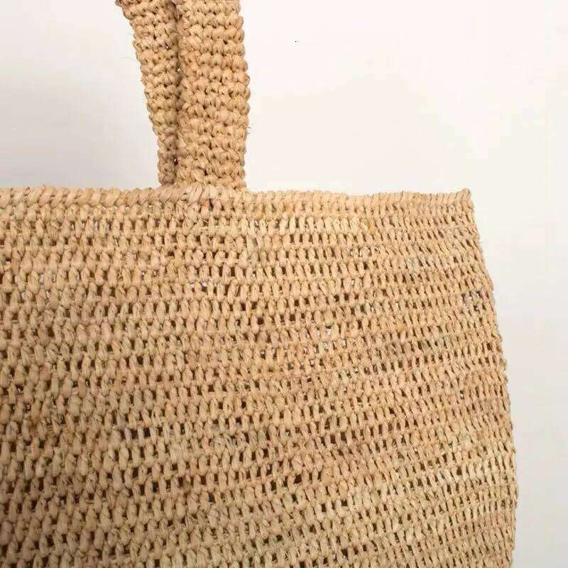 Lafite Grass Handmade Crochet Women's Straw Bag Square Simple Shoulder Handbag City Bag