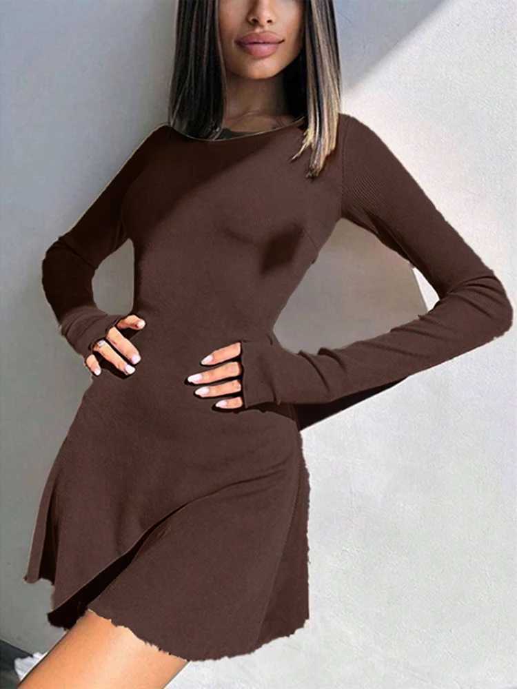 Womens Sexy Club Long Sleeve Mini Bodycon Dress Suitable for Nightclub Family Party Vacation Leisure XJ250722