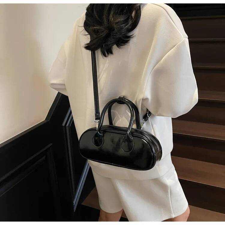 2025 Summer Women's Minimalist Solid Color Stylish Handheld Boston Bag - Elegant Versatile Shoulder/Crossbody Tote high-quality