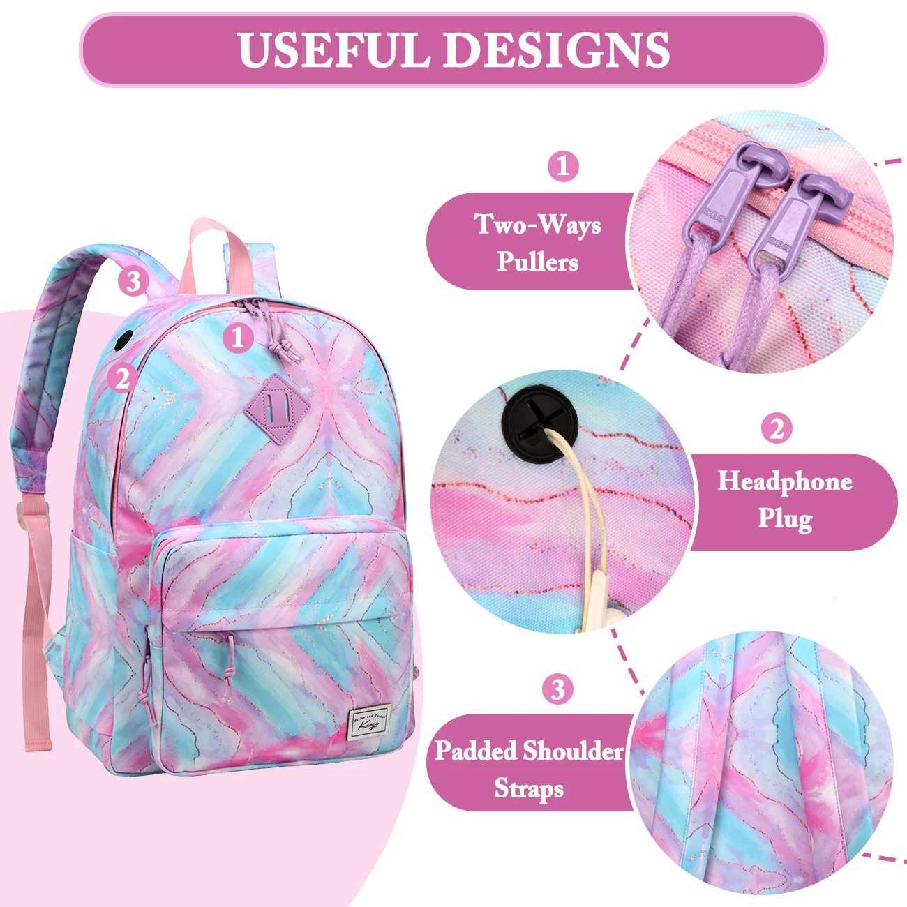15 Inch Waterproof School Backpack for Boys and Girls Casual Daypack with Double Compartments Y250722