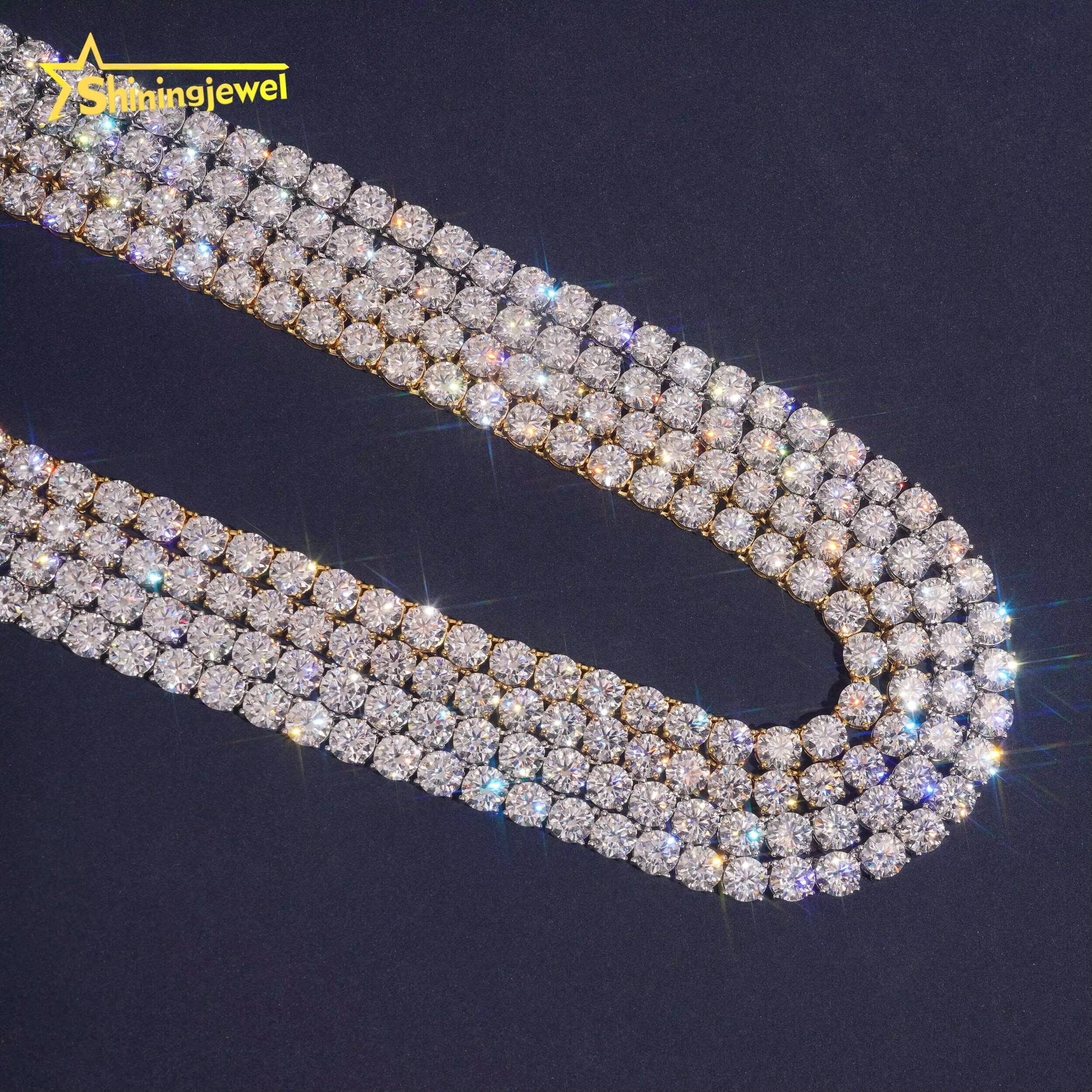 USA Warehouse Iced Out Diamond Bracelet Hip Hop Men 4mm D VVS Moissanite Jewelry 925 Silver Gold Tennis Chain Necklace