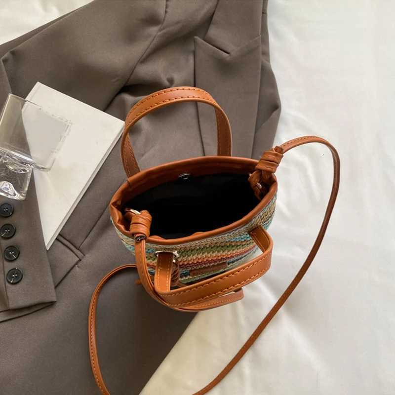 Mini Striped Str Crossbody Bags for Women Summer Shoulder Bags Handbags and Purses Weave Beach Bag Y250722
