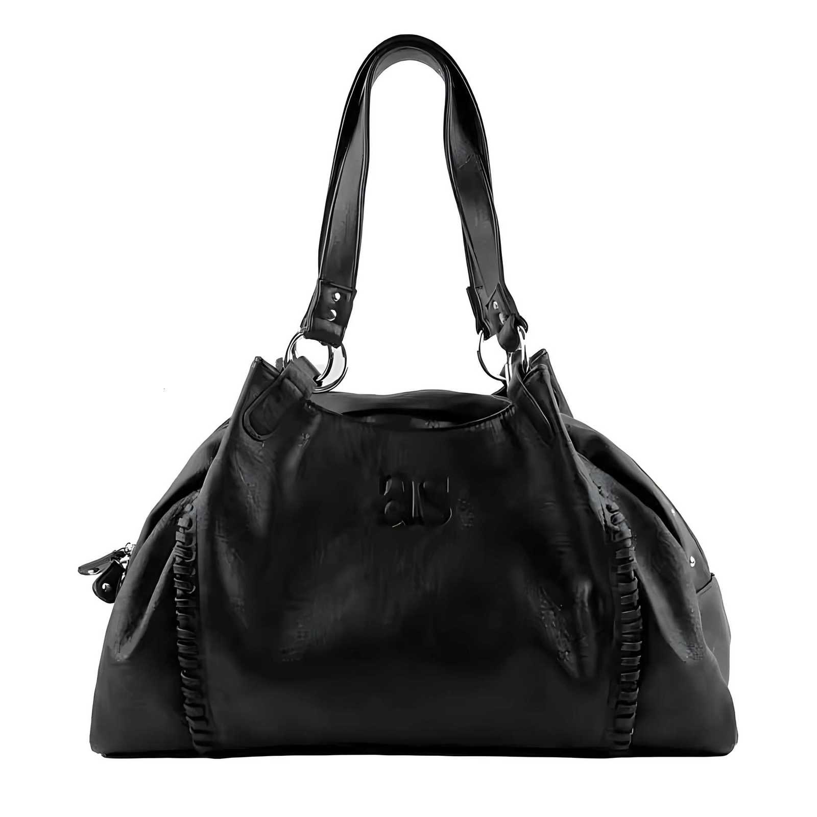 24FW Korean Niche AS Leather Mini Motorcycle Single Shoulder Armpit Bag Large Capacity Handbag Y250722