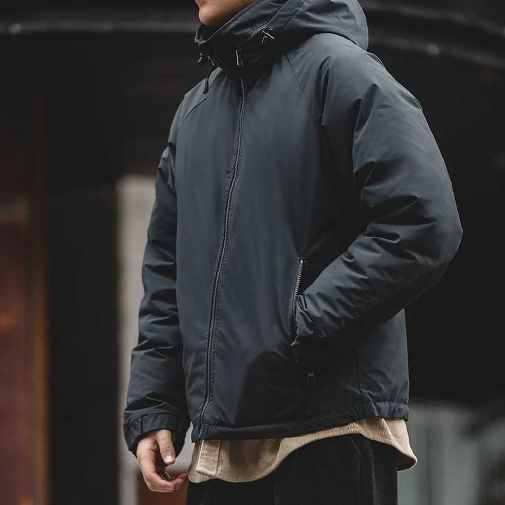 Madon Winter Hooded Down Jacket for Men White Duck Down Filling Thickened Warm Outer Coat Outdoor Windproof Parkas Black Jacket W250722