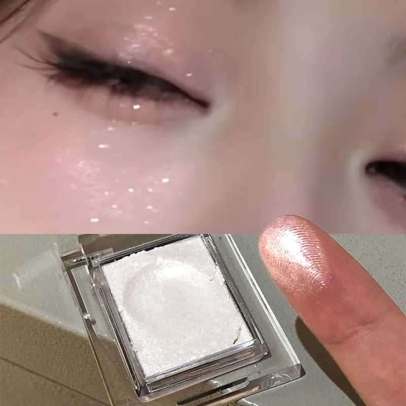 Glitter Eyeshadow Palette White Shiny Highlighter Long Lasting Shimmering Silkworm Brightening High Gloss Eye Shadow Makeup 1pc W250722