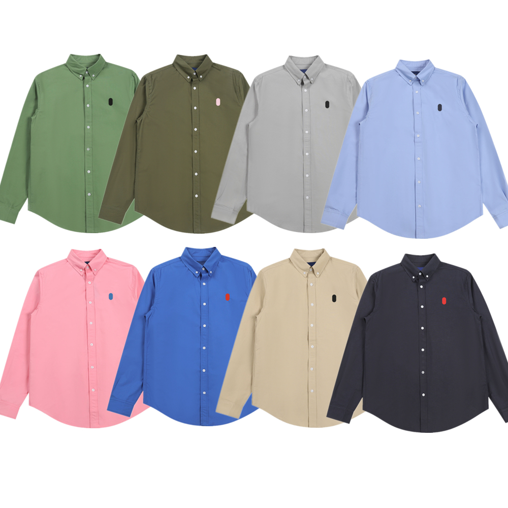 Womens Blouses Designer Shirts Loose Fit Plus Size Long Sleeve Shirt with Small Horse Embroidery Casual Solid Color Tops for Couples Unisex Fashion tops