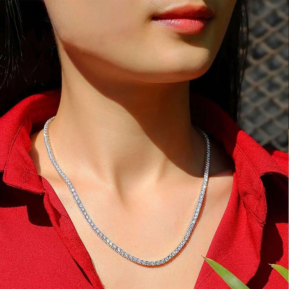 100% tested ladies' and gentlemen's sapphire pendant necklace 2mm/3mm, gold plating, pure silver, Swiss high-quality premium jewelry