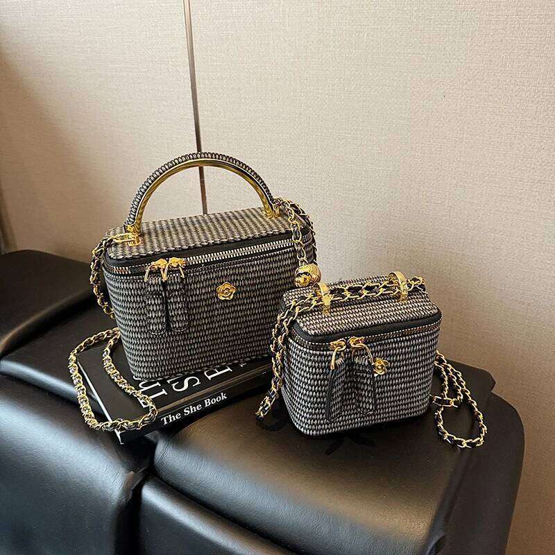 New Fashion Trend Square Pocket Box Shape PU Leather Small Cross Body Purses And Handbag Female Chain Shoulder Bag