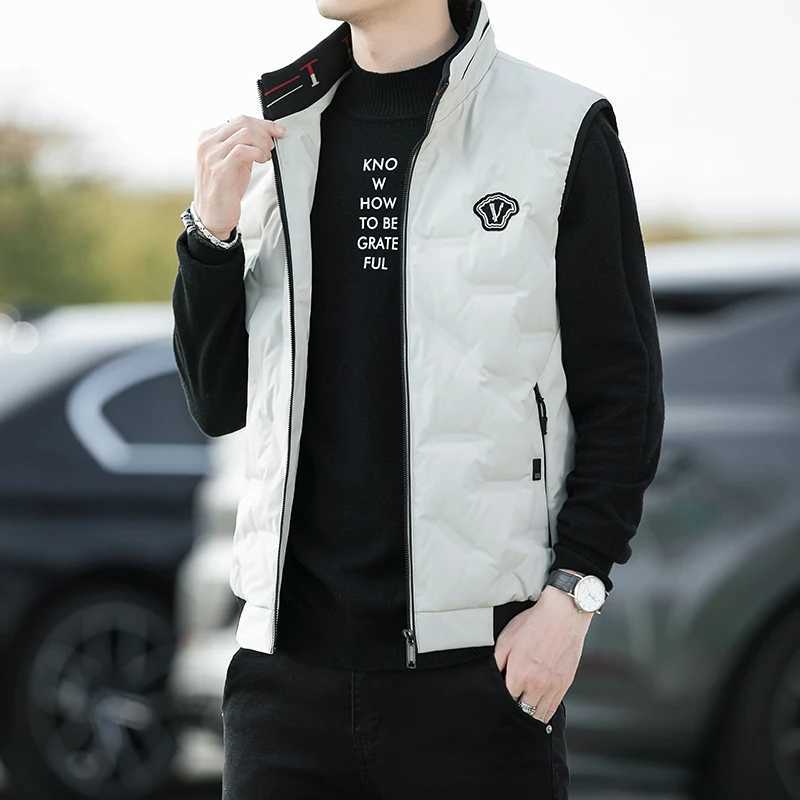 Mens Warm Down Vest Vertical Collar Warm Windproof Fashion Simple Design Loose Version Comfortable Fabric Skin-friendly Coats W250722
