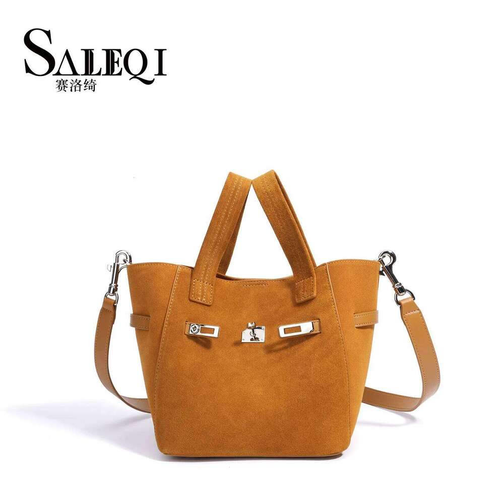 Fashion Designer Basket Bucket Tote Matte Suede Cow Leather Female Shoulder Crossbody Bags New in Handbag Genuine Grade