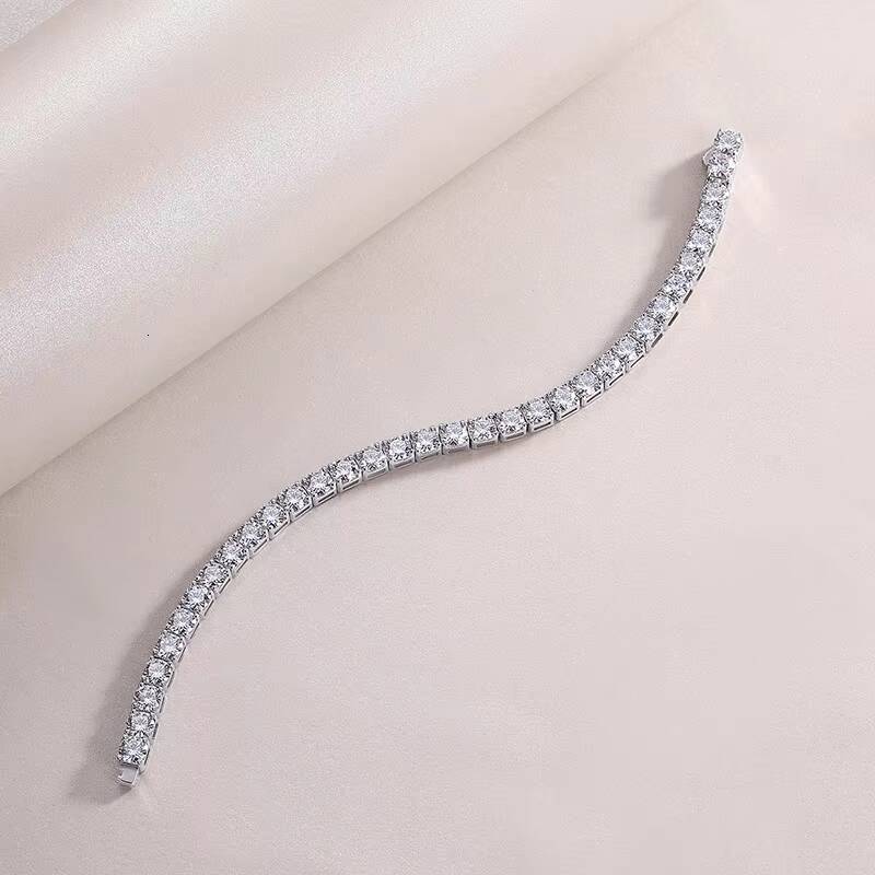 Fashion Design Hip Hop Iced Out Tennis Chain 925 Silver VVS Moissanite Bracelet for Man Woman Gemston 5mmTennis Chain Bracelet
