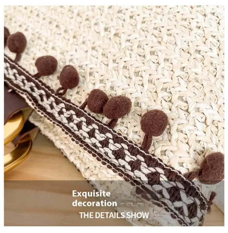 Handheld Square Beach Bag Handbag Woven Bag Simple and Casual Korean Version Large Capacity Ethnic Style Y250722