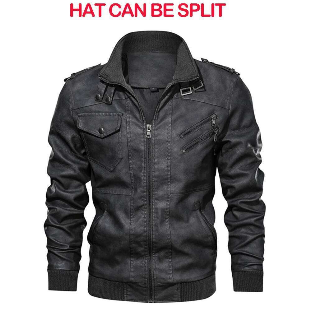 KB New Men's Jackets Autumn Casual Motorcycle PU Jacket Biker Leather Coats Brand Clothing EU Size SA722