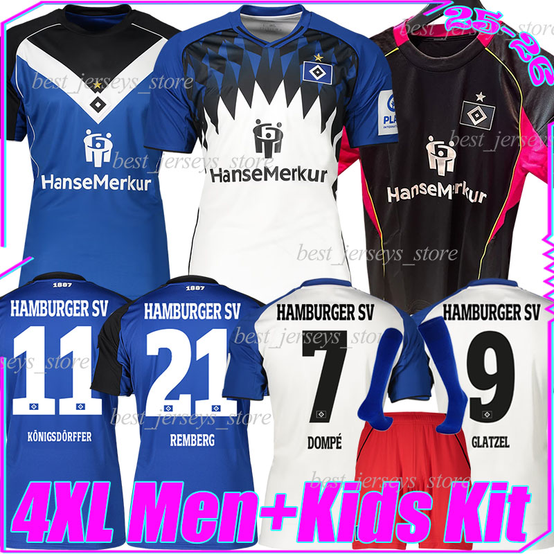 4XL 2025/26 Hamburger SV Soccer Jerseys HSV DOMPE REMBERG GLATZEL KONIGSDORFFER JATTA STANGE MEFFERT ELFADLI REMBERG SCHONLAU men kids kits socks football shirts