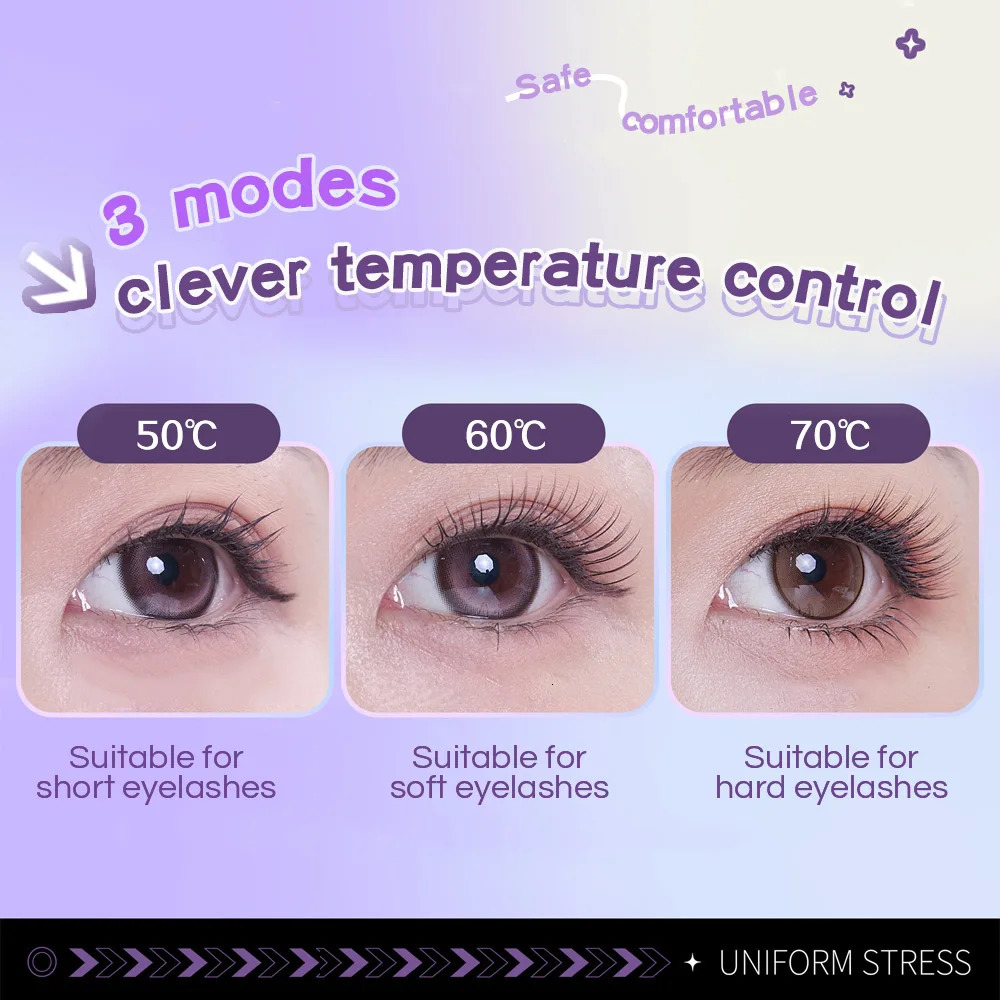 GECOMO Frameless Heated Eyelash Curler Intelligent Temperature Control Rechargeable Eyelash Long-lasting Curling Device 250716