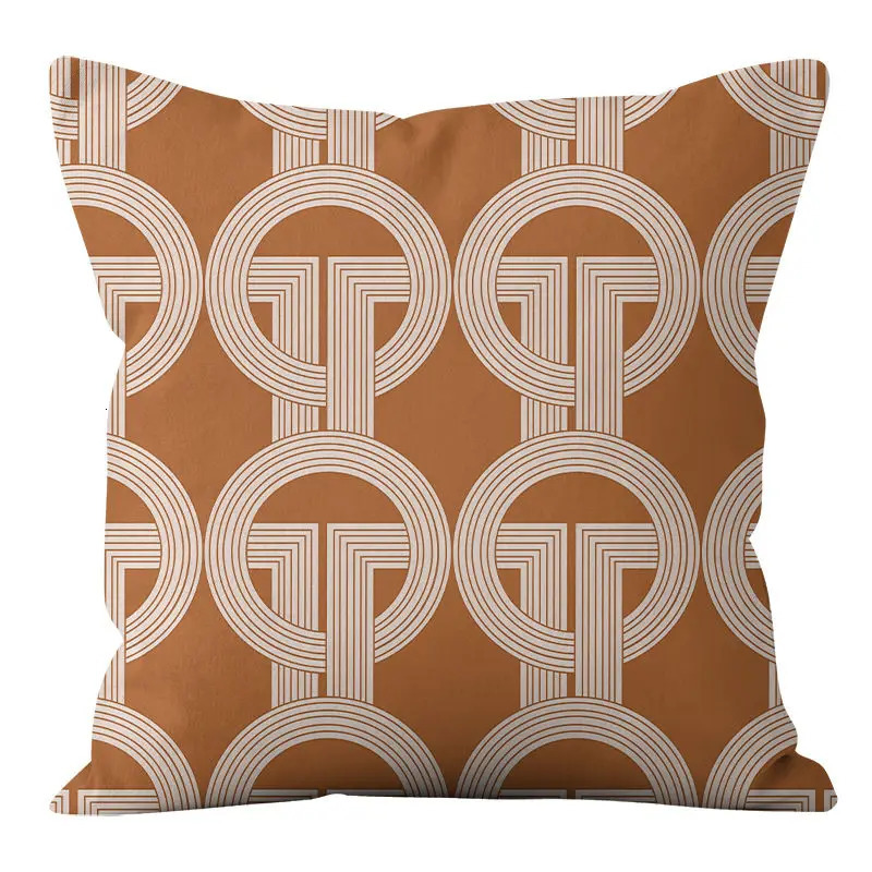 Luxury Retro Pillowcase Wood Color Home Fabric Sofa Pillowcase Double-sided Pattern Soft Short Plush Printed Cushion Cover 250722