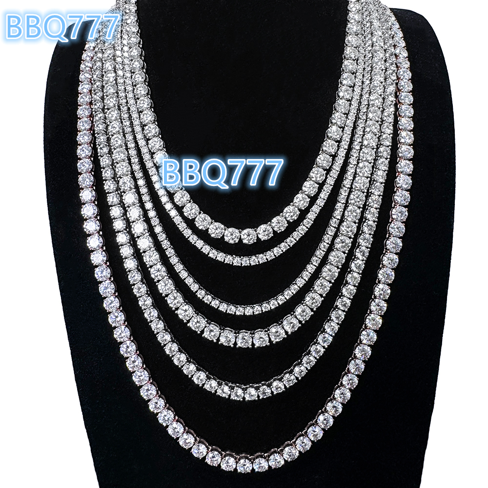 2025Fine Jewelry 3-8mm Tennis Chain Necklace Iced Out VVS Diamond Custom Moissanite Tennis Chain