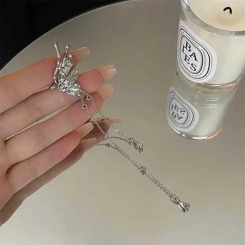2K Fairy Butterfly Tassel Ear Clips Angel Ear Bone Clip Earring Elf Female Ear Cuff Fake Cartilage Piercing Jewelry Girls Gift XJ250722