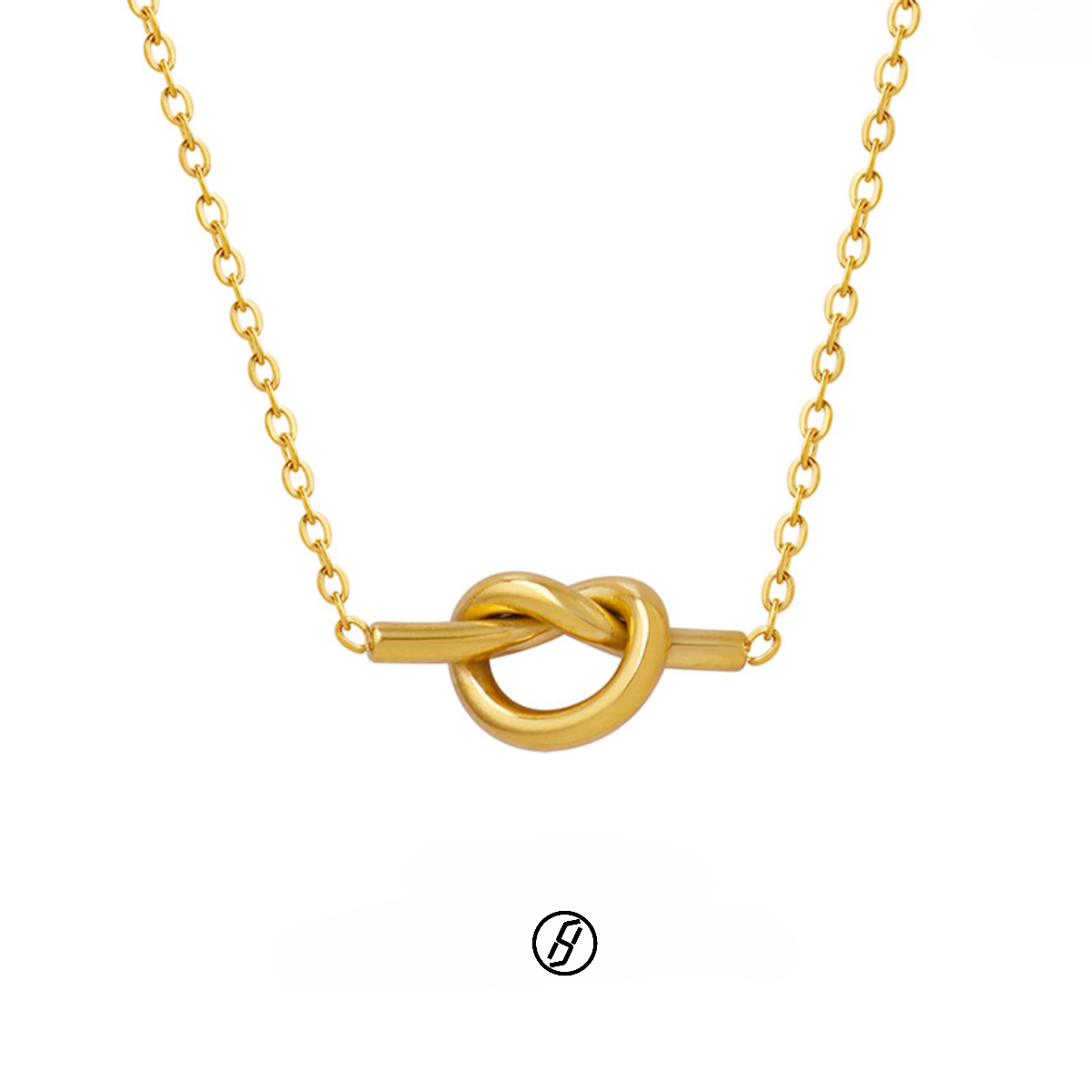 Korean Series Small Crowd Sweetheart Knot Heart Heart Pendant Tie Necklace Titanium Plated 18K Gold Popular Clavicle Chain Designer Jewelry Women Neck