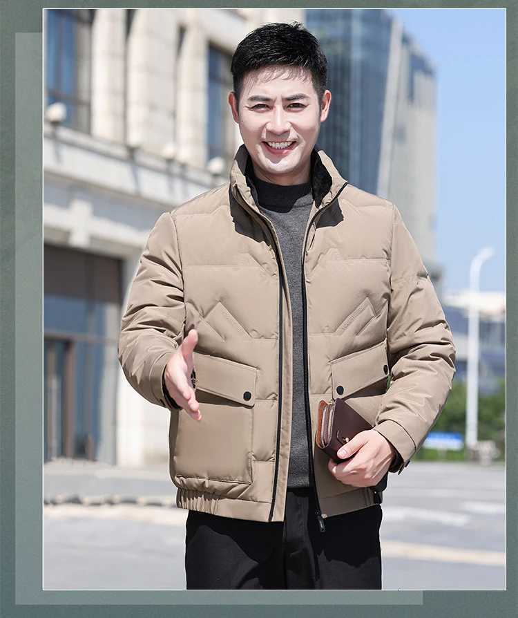 Solid Color Mens 90% White Duck Down Jackets 2025 Winter Lightweight Casual Warm Puffer Coats Outerwear Down Padded Tops Clothing W250722