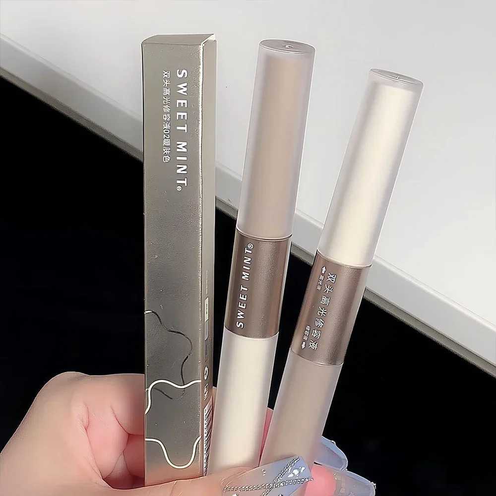 2-in-1 Matte Contouring Bronzer Stick Highlighter Gray Brown Nose Shadow Cream Double-ended Brightening Highlighter Makeup Cosmetic W250722