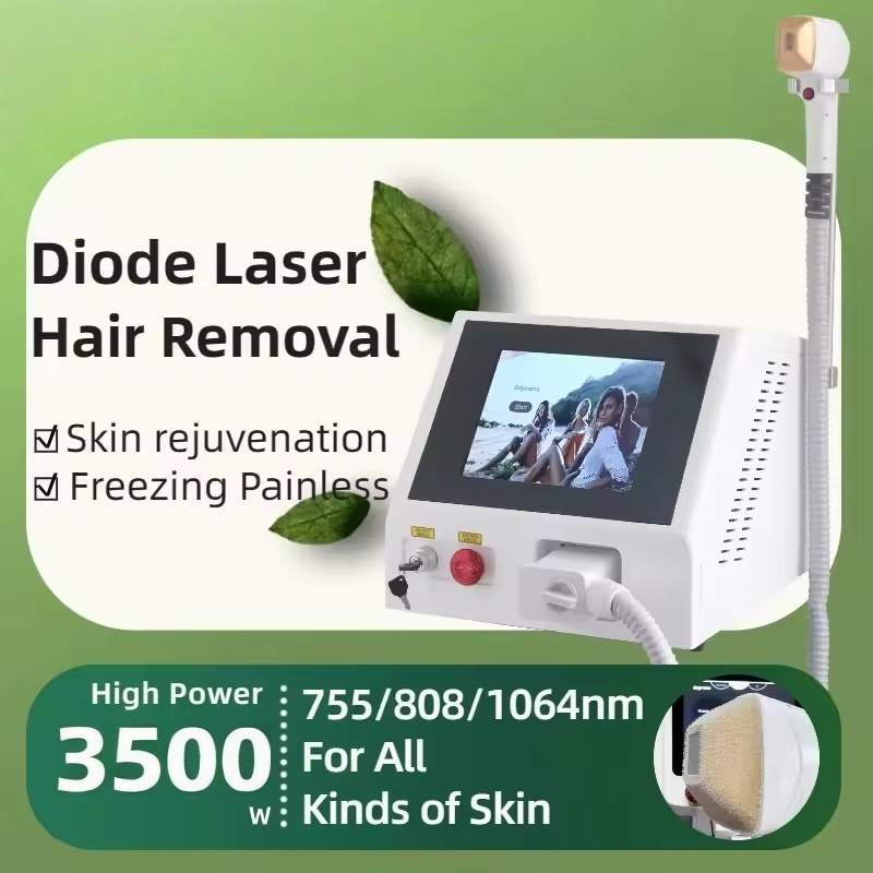 2025 Powerful 3500W Alexandrite Ice Platinum Laser Epilator Professional 808nm Diode Laser Machine Permanent for Woman 3 wavelength