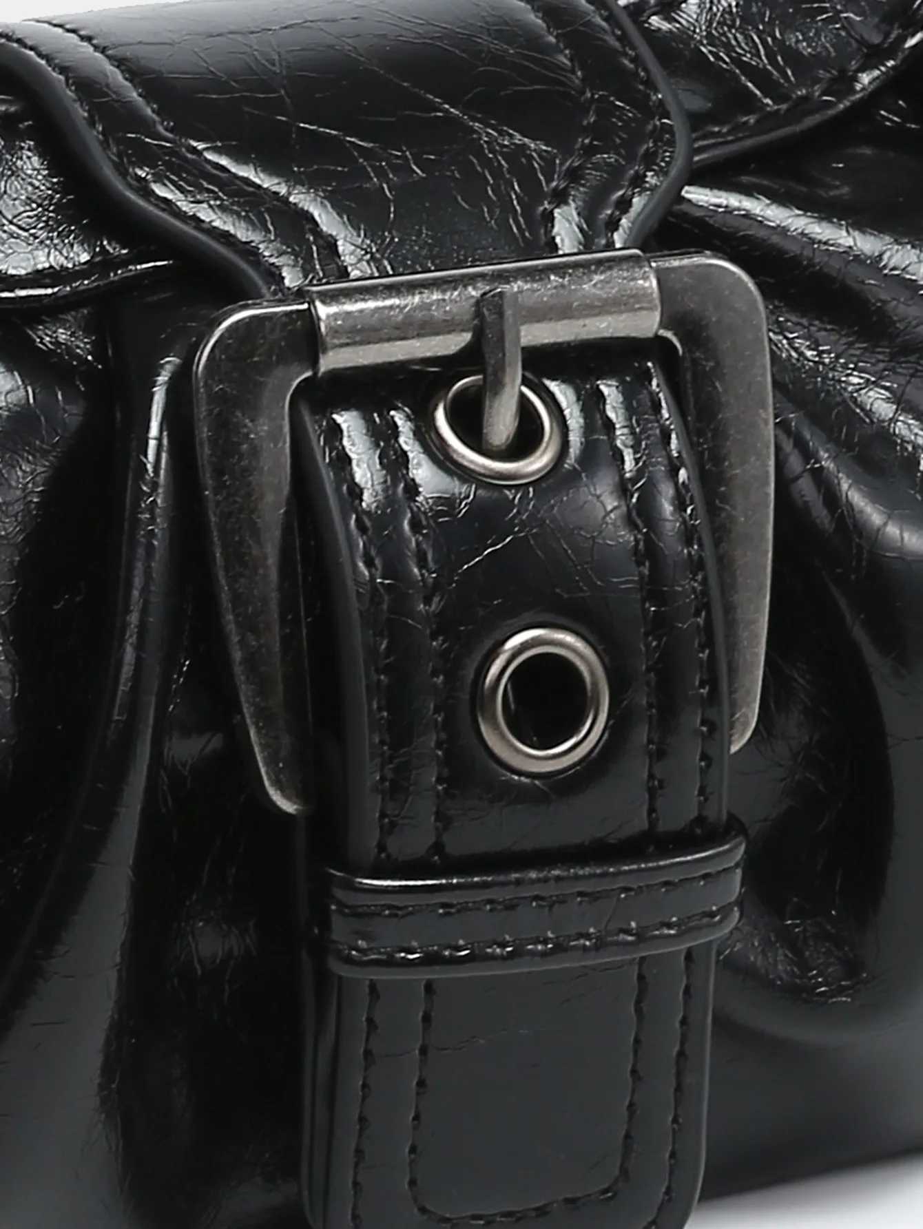 New Fashion Maillard Style Shoulder Bag Vintage Leather Spicy Y2k Armpit Bag Belt Trendy Saddle Bag Handbag Z250812