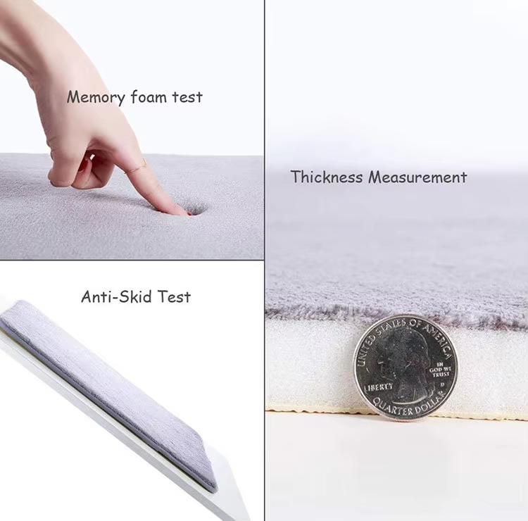 NEW Home Bath Coral Fleece 35D Bathroom Carpet Water Absorption Non-slip Memory Foam Absorbent Washable Rug Toilet Floor Mat