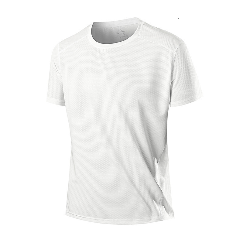 Fitness Tees: Round Neck T-Shirt 4-Pack - White, Ultra-Light, Quick-Drying, Breathable for Gym Running 250419