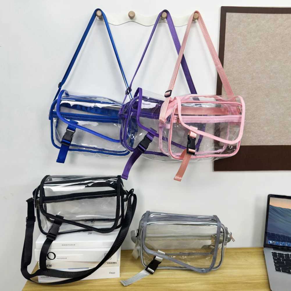 PVC Clear Crossbody Bag Fashion Shoulder Bag Adjustable Strap Stylish Crossbody Bag Waterproof for Concerts Sports Festivals XJ250704