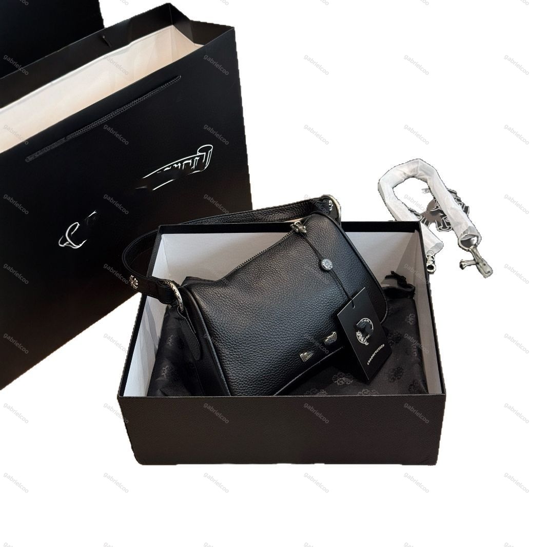 Storage bag Genuine Leather Crossbody Bag with Chain Strap Medium Heart-Shaped Underarm Purse