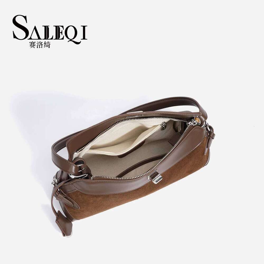 Matte Suede Cow Leather Casual Tote Designer Brand Women's Shoulder Crossbody Bags Genuine Grade New in Handbag Female