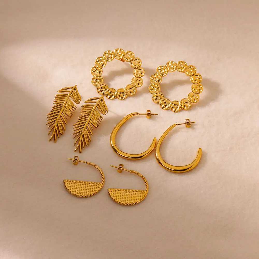 Fashion Tassel Earrings For Women Vintage Gold Color Stainless Steel Piercing Stud Ear Accessories Aesthetic Jewelry Party XJ250722