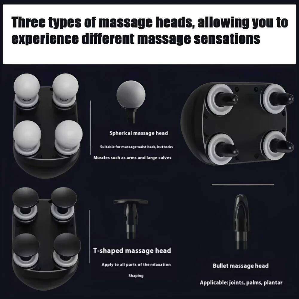 Portable Muscle Massager Gun Four-head High Frequency Neck Shoulder Waist hine Professional Fascia Massage