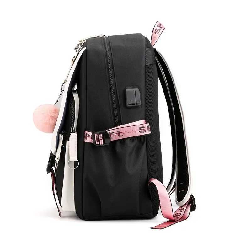 Korean Style High School Backpack for Teenage Girls Fi Black White Student Girls Backpack Schoolbag Cute Book Bag Y250722