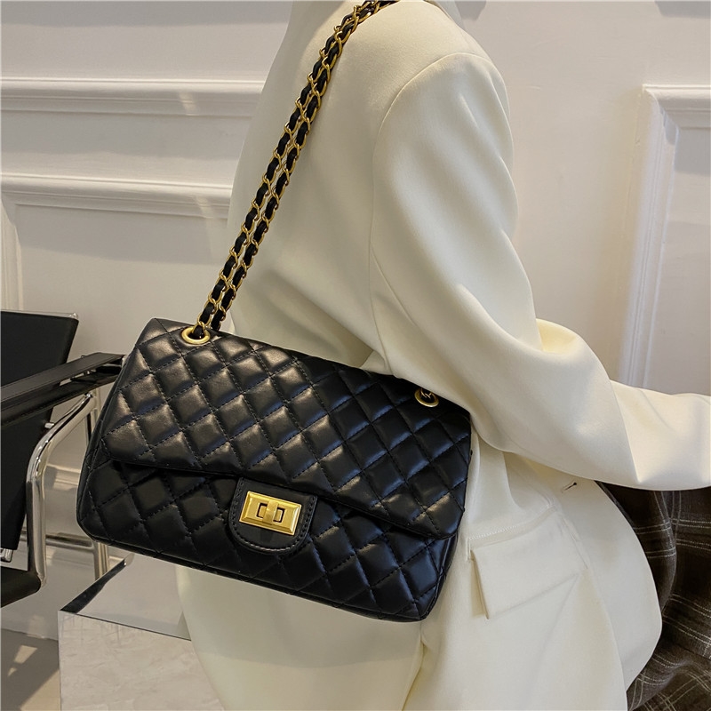 Women's new Fashion Bags Diamond-pattern Chain Bag Single-shoulder and Crossbody Bag Classic European and American Women's Bag