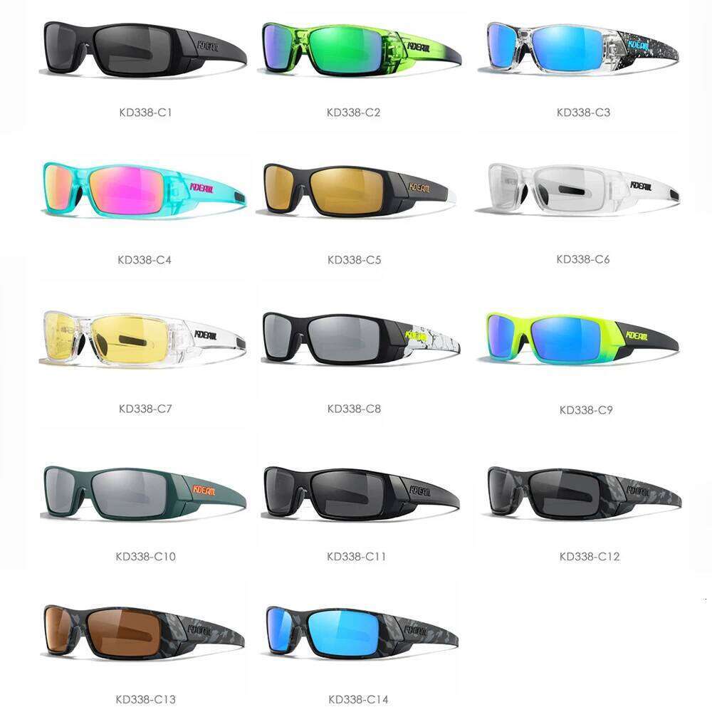 KDEAM Military Fans Rectangular Sunglasses for Men Cycling Sports Polarized Sun Glasses Women Colorful Fishing Driving Goggles