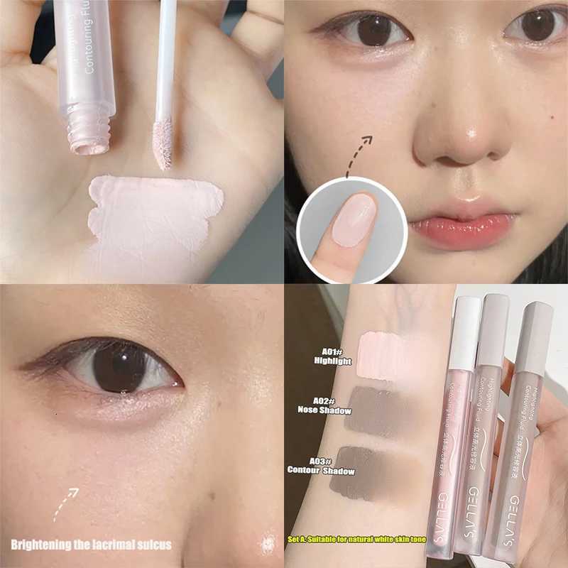 3PC Liquid Shaping Contour Stick Natural Matte Finish Highlighters Shadow Cream Face Brightening Waterproof Mandible Contouring W250722