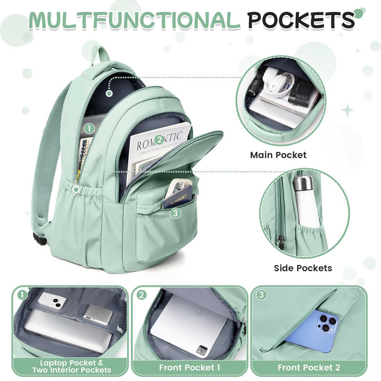 Lightweight Style Nyl Backpack School Backpack for Primary Middle Bookbag teens student Travel backpack Multiple Compartments Y250722