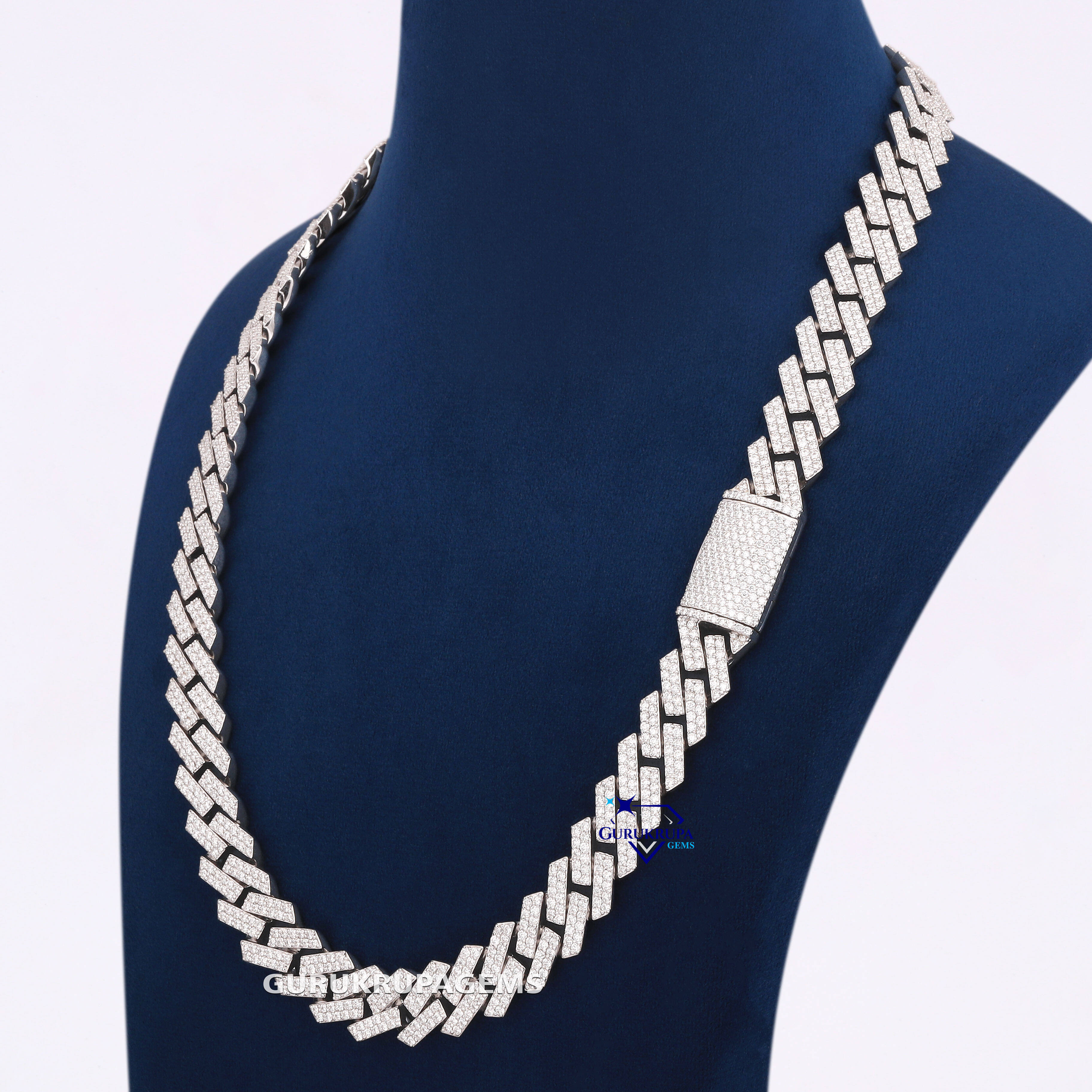 Hot Selling Iced Out Round Cut Moissanite Diamond 925 Sterling Silver Necklaces Hip Hop Cuban Link Chain VVS Clarity