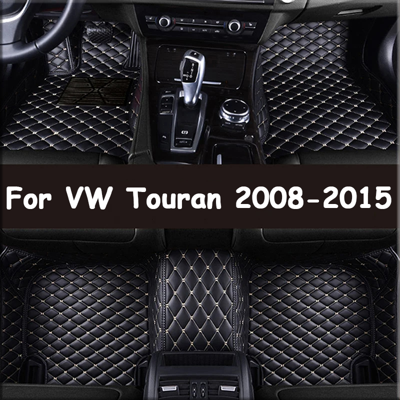 Car Floor Mats For VW Touran 2008 to 2015 DropShipping Center Auto Interior Accessories 100% Fit Leather Carpets Rugs Foot Pads
