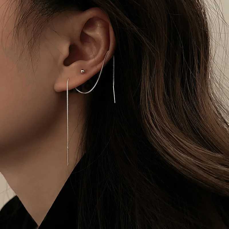 Trend S925 Silver Needle Long Earrings Wire Tassel Chain Drop Earrings Womens Straight Hanging Earrings Jewelry Gifts XJ250722