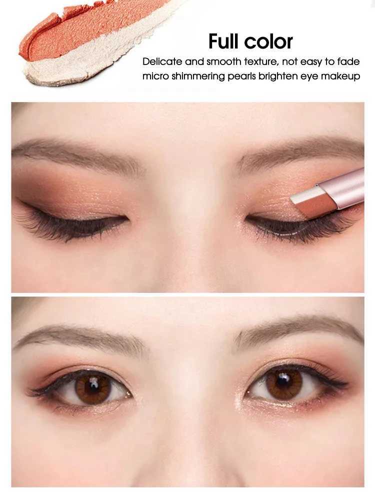 Gradient two-color eyeshadow pen waterproof sweatproof not easy to smudge shimmery fine shiny lazy eyeshadow. W250722