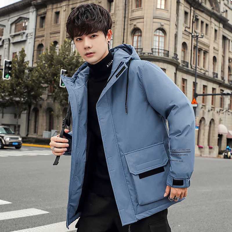 Fashion Winter Mens Casual Hooded Down Jackets Windproof Loose Warm Cotton-Padded Coats Streetwear Solid Thick Tops Parkas W250722