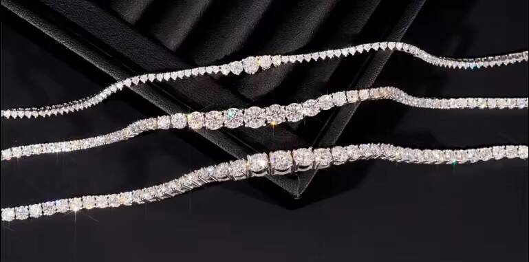 Hip Hop 925 Sterling Silver Tennis Chain Necklace Bracelet VVS Moissanite Diamond with Cuba Chain Luxury Hip Hop Style Accessory