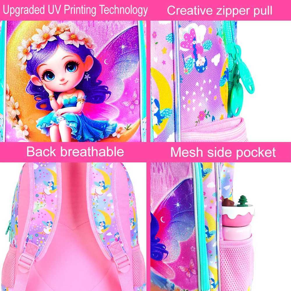 3PCS Girl Backpacks for Elementary Kids Backpack School with Lunch Box 16 Bookbag for Girls 3 in 1 Set for Water Resistant Y250722