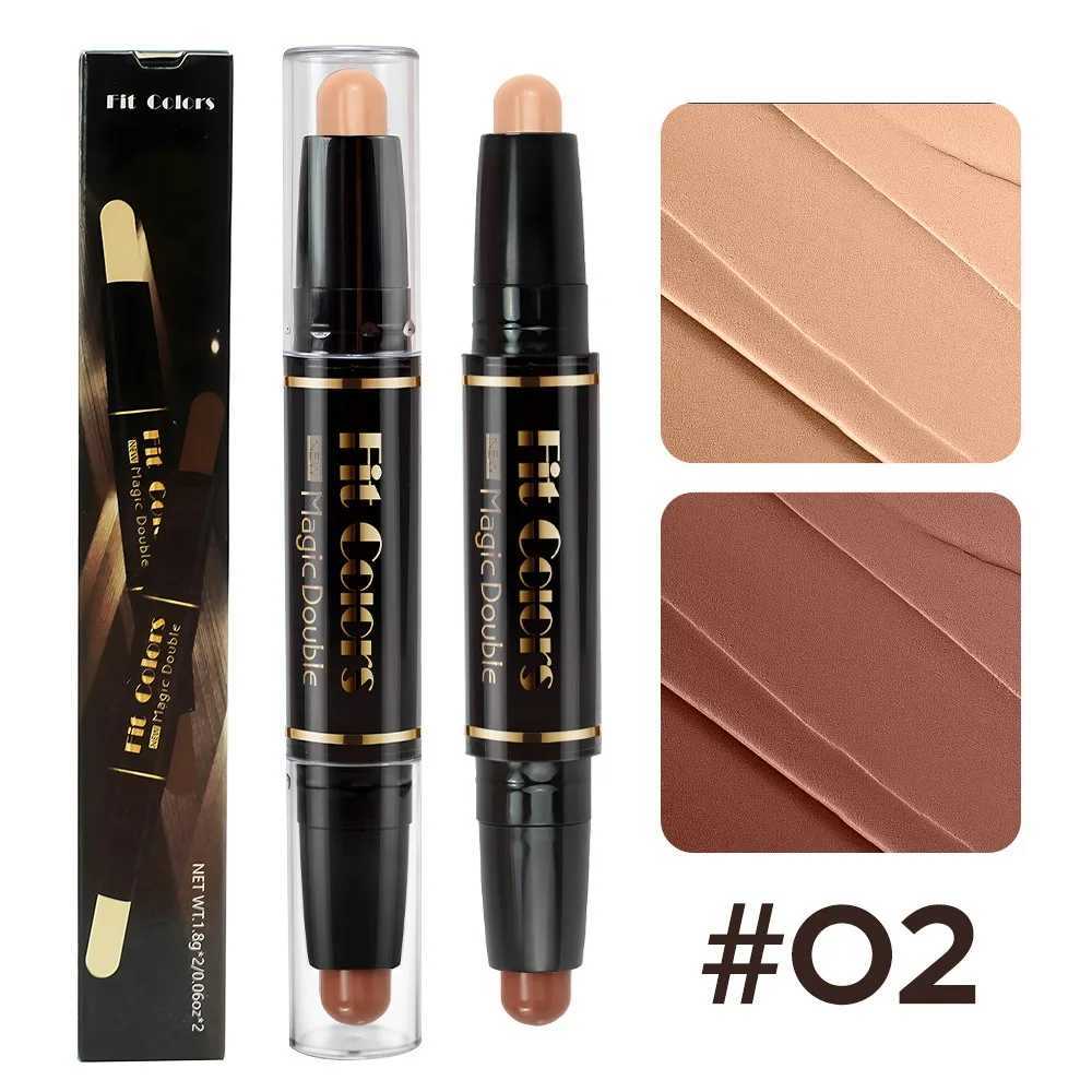 Double-Head Highlight Shadow Stick Face Bronzer Contouring Pen Foundation Cream Concealer Makeup Base Beauty Womens Cosmetics W250722